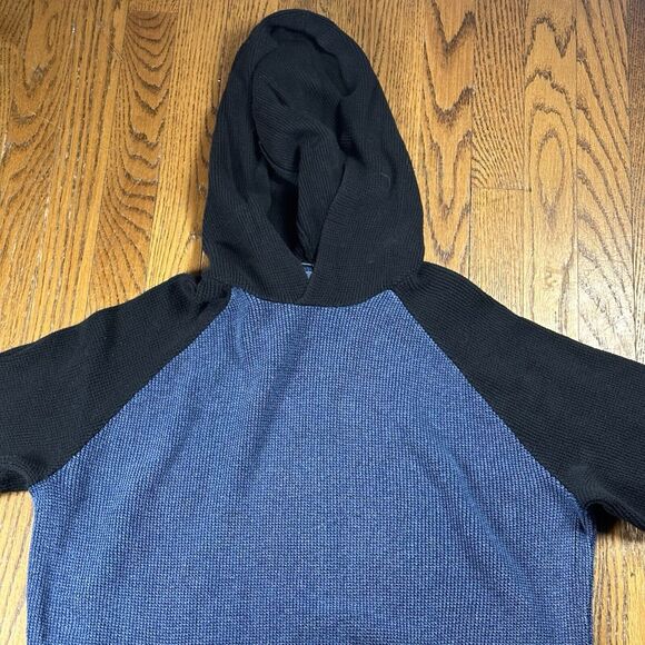 Lucky Brand Sweater Men’s Large Hooded Preppy Blue‎ Pocket Logo - Picture 4 of 11